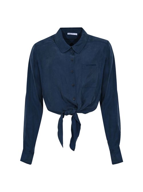 Camicia fluida in cupro e viscosa con fiocco Patrizia Pepe | 8C0869 A704CA97